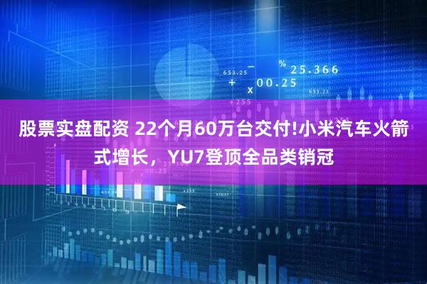 股票实盘配资 22个月60万台交付!小米汽车火箭式增长，YU7登顶全品类销冠