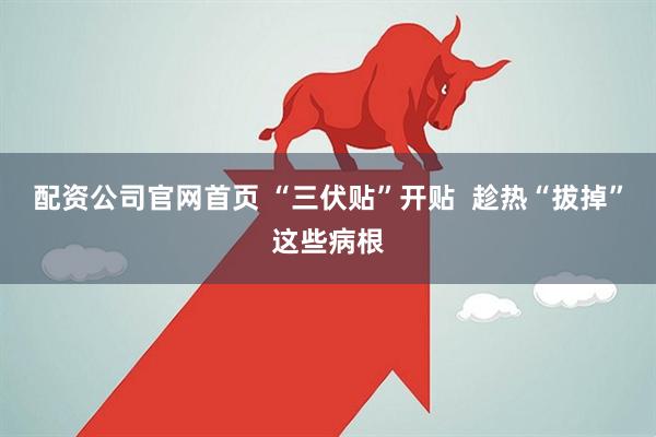 配资公司官网首页 “三伏贴”开贴  趁热“拔掉”这些病根
